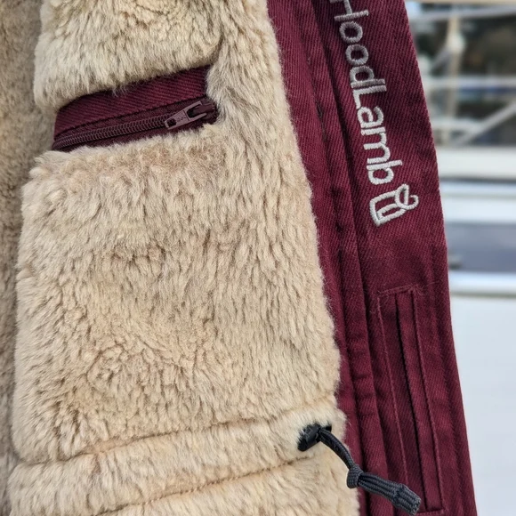 Hemp Hoodlamb HempworksThe Classic Winter Coat Hood Burgundy Small Vegan